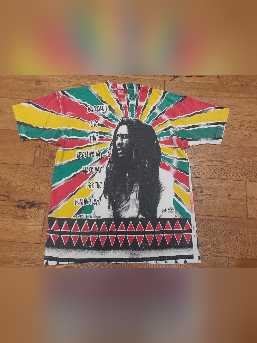Vintage Bob Marley AOP Balzout 90s Single Stitch Tee Shirt Men’s 2XL